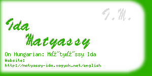 ida matyassy business card